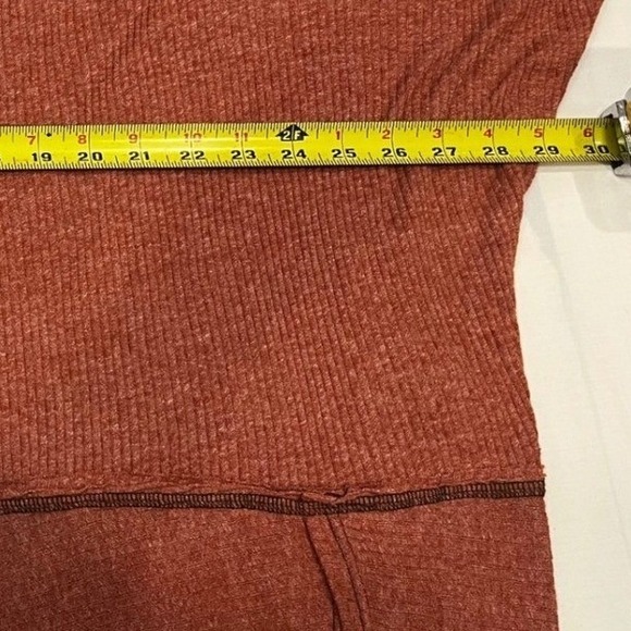 Free People Distressed Ribbed Knit Dolman Sleeve Tunic Top Size Large Orange‎ - Picture 9 of 11